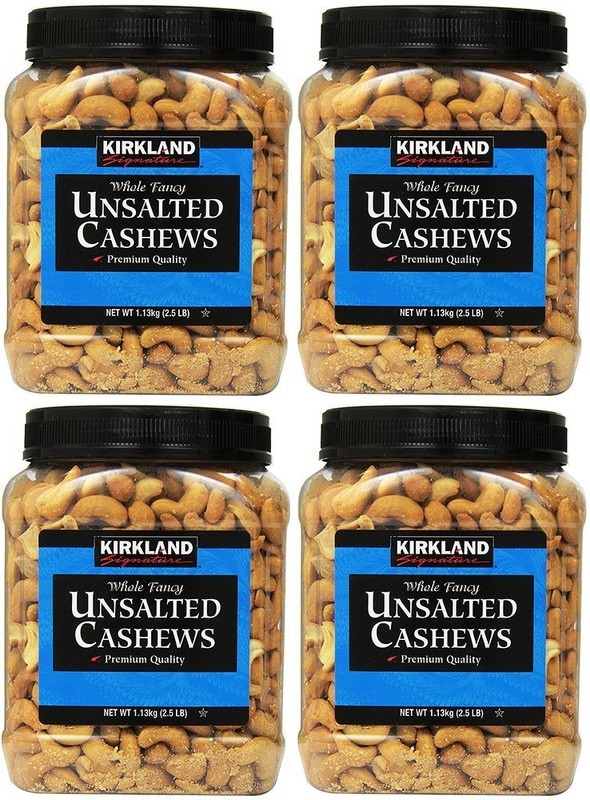 Kirkland Signature Unsalted Cashews, 2.5 Pound (4 Pack)