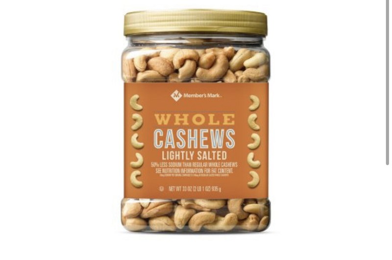 Member’s Mark Lightly Salted Whole Cashews, Healthy Convenient Snacking (33 oz.)
