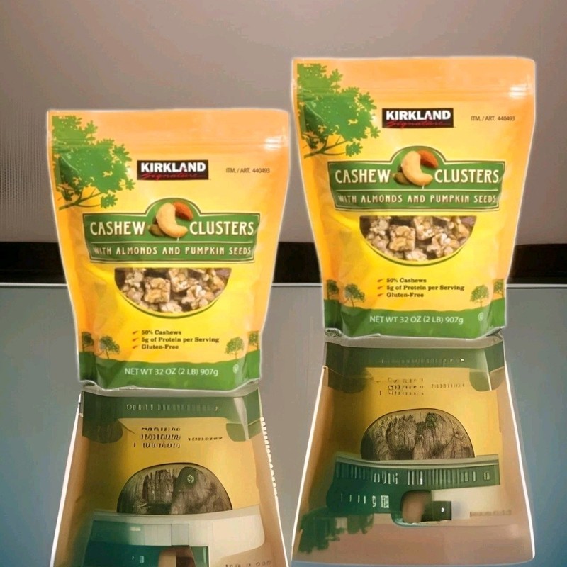 2-pack Kirkland Signature Cashew Mix Nuts Clusters Almonds Pumpkin Seeds 2lbs