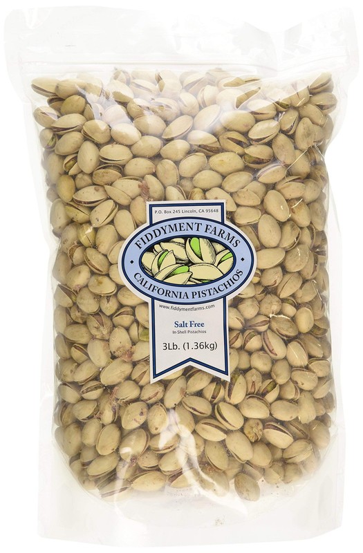Fiddyment Farms 3lb Unsalted In-shell Pistachios 3 Pound (Pack of 1)