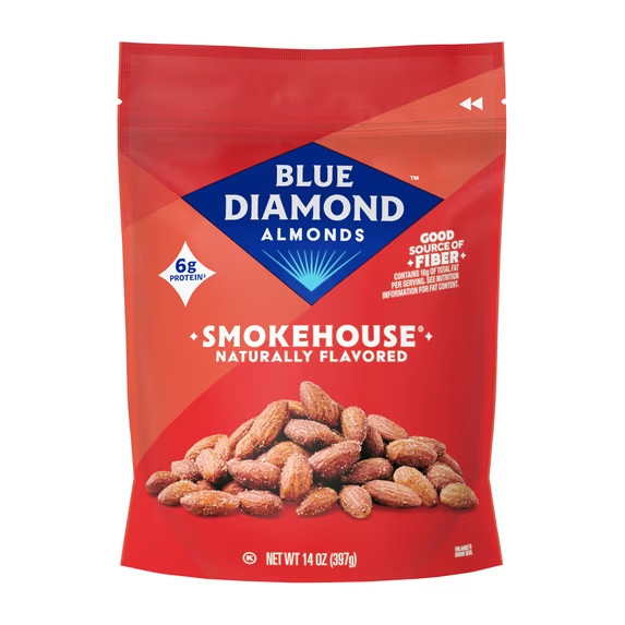 Blue Diamond Almonds, Smokehouse Flavored Snack Nuts Perfect for Snacking, 14oz-
