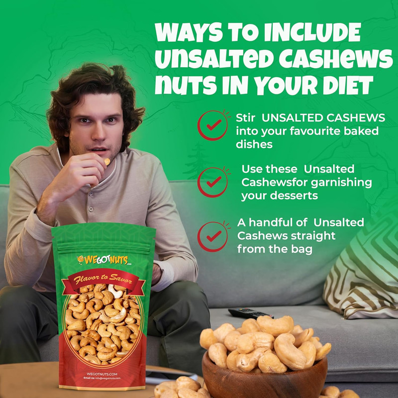 Dry Roasted Unsalted Cashews 4 Lbs – Premium Quality Kosher Dry Roasted Cashews gallery