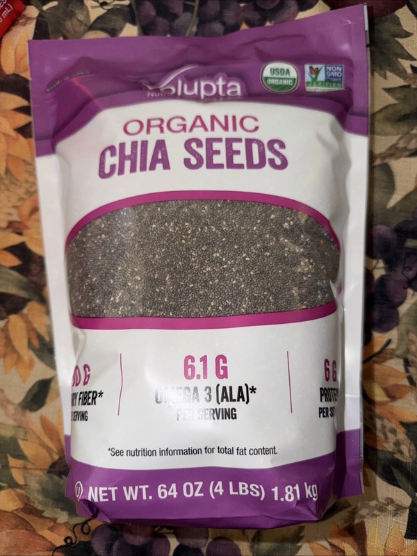 Volupta Organic Chia Seeds, 64 Ounce
