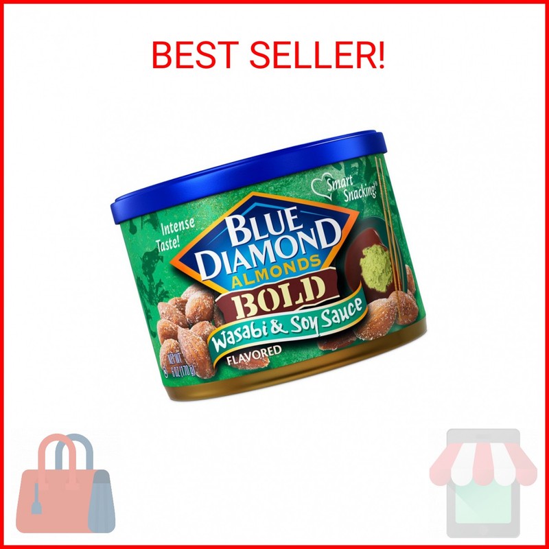Blue Diamond Almonds, Bold Wasabi & Soy Sauce, 6 Oz