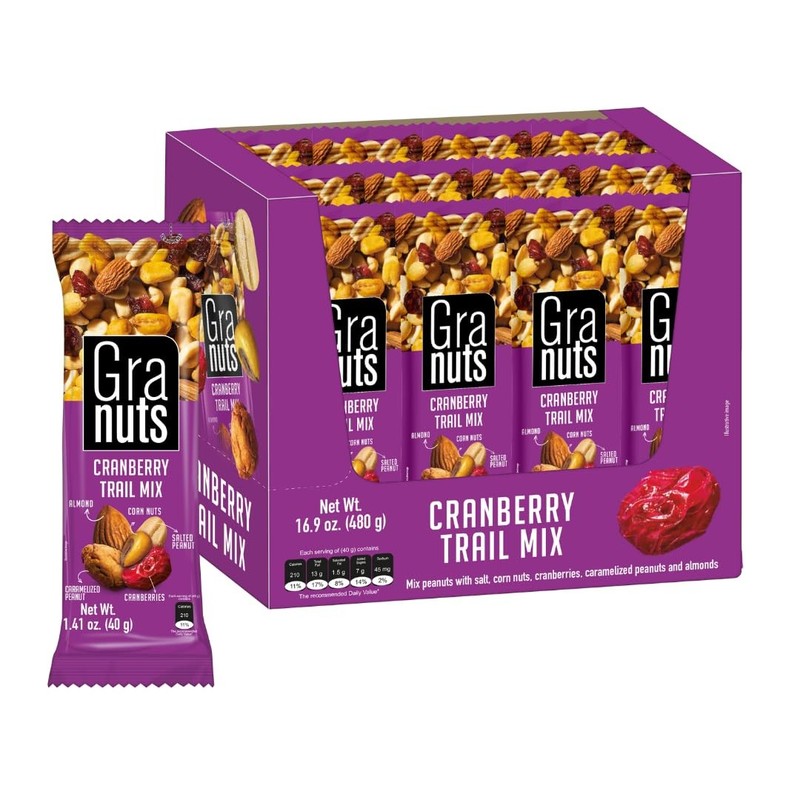Cranberry Trail Mix | Caramelized Peanuts | Crunchy Corn Nuts + Almonds | Sof…