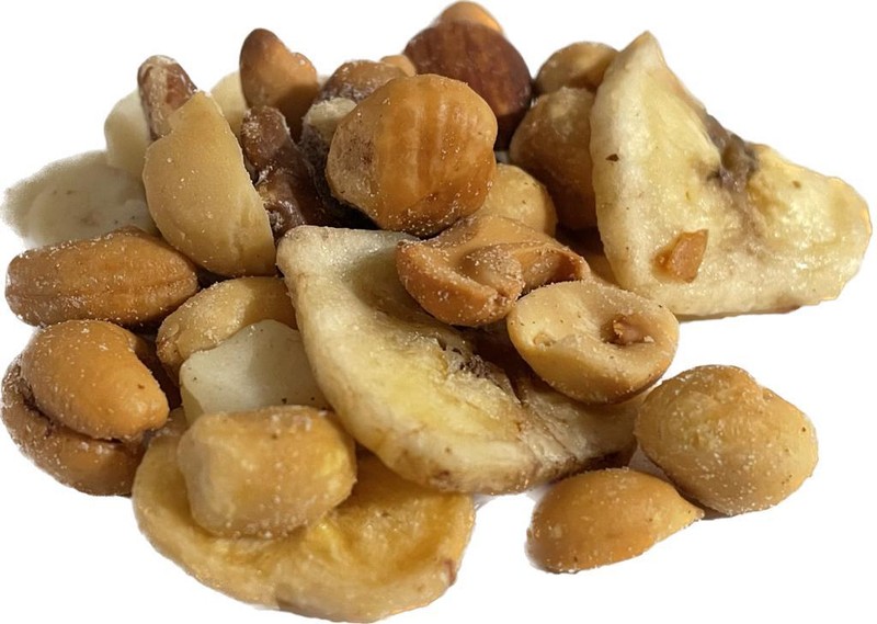Delicious Fresh Roasted Salted Nuts With Banana Chips Mix Natural Organic