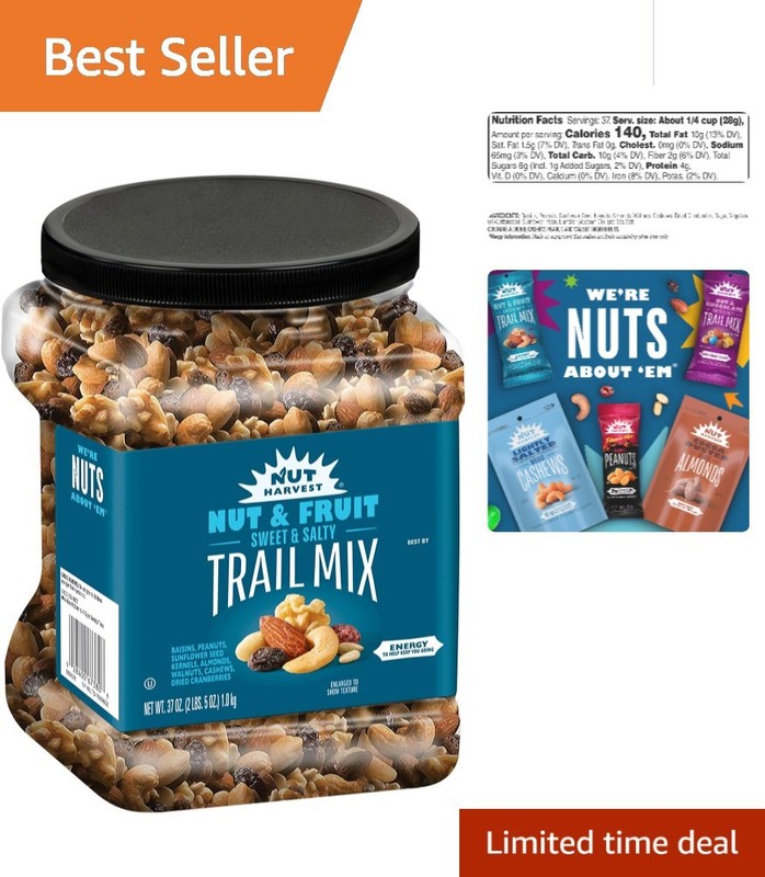 Large 37 Ounce Nut & Fruit Mix Jar – Wholesome Ingredients, Perfect for Sharing