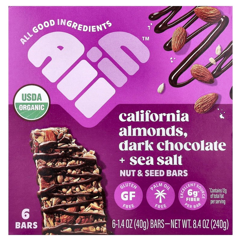 All In Snack Bars California Almond, Dark 1 Count (Pack of 6), No Color