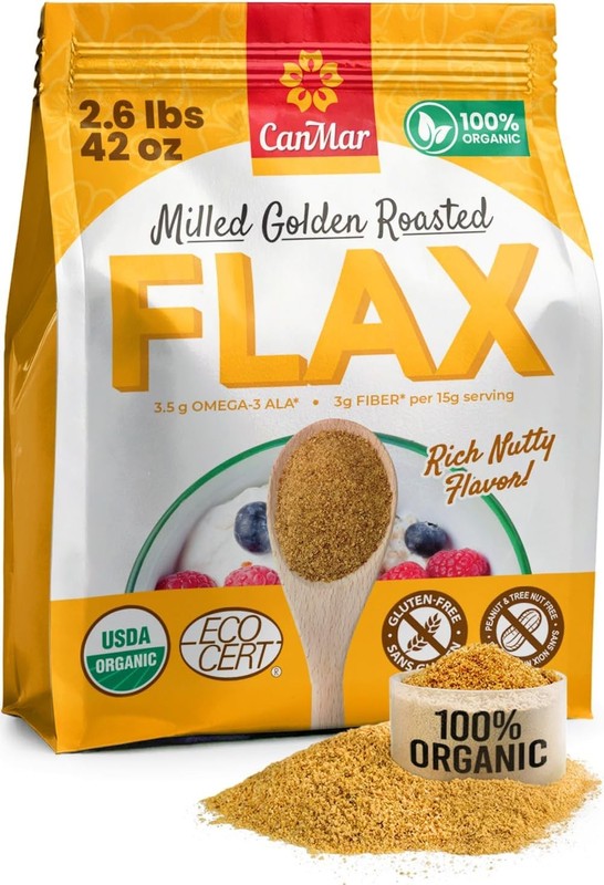 CanMar Ground Milled Golden Roasted Organic Flax, – Vegan, Non-O, gallery