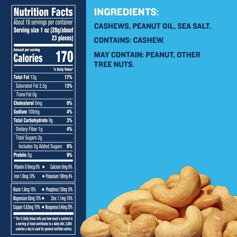 PLANTERS Deluxe Salted Whole Cashews, Party Snacks, Plant Based Protein, 18.25 o gallery
