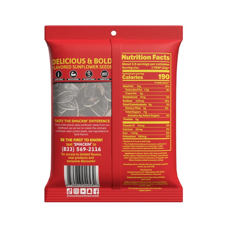 Smackin’ Sunflower Seeds Limited Edition Nashville Hot Flavor 4 oz Bag gallery