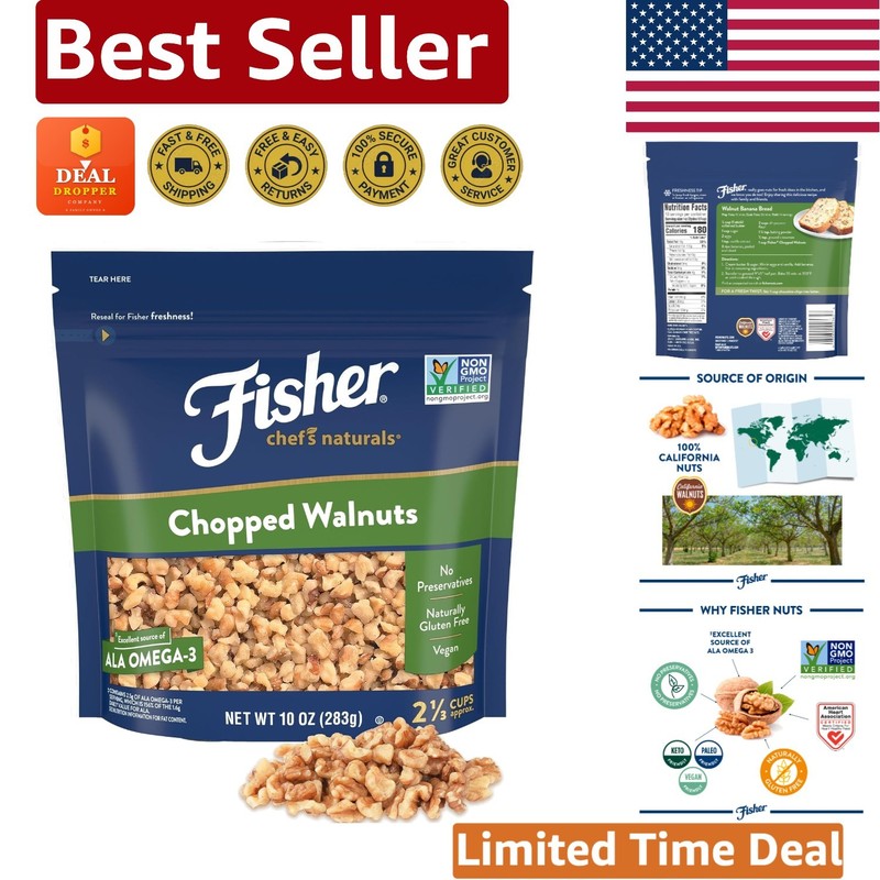 10 oz Chopped Walnuts – California Unsalted Nuts for Healthy Baking