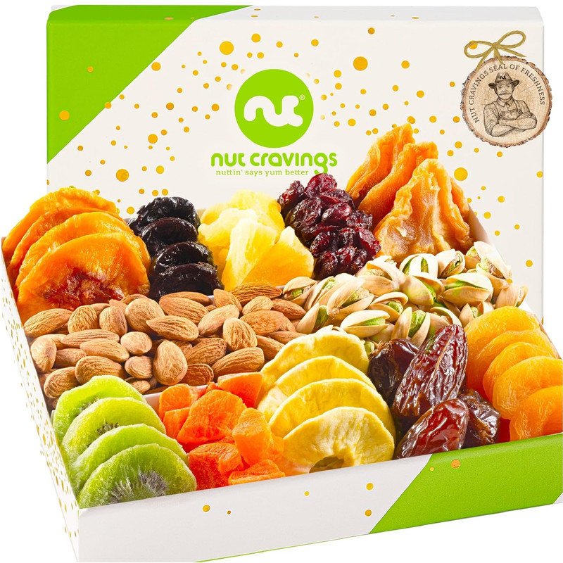 Gourmet Collection - Valentines Dried Fruit & Mixed Nuts Gift Basket in White... gallery