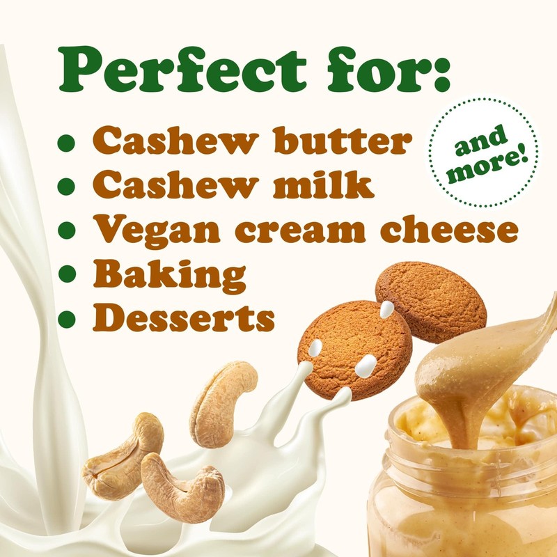 Raw Cashews Whole 4 Pounds Unsalted Unroasted W320 Vegan Kosher Bulk gallery