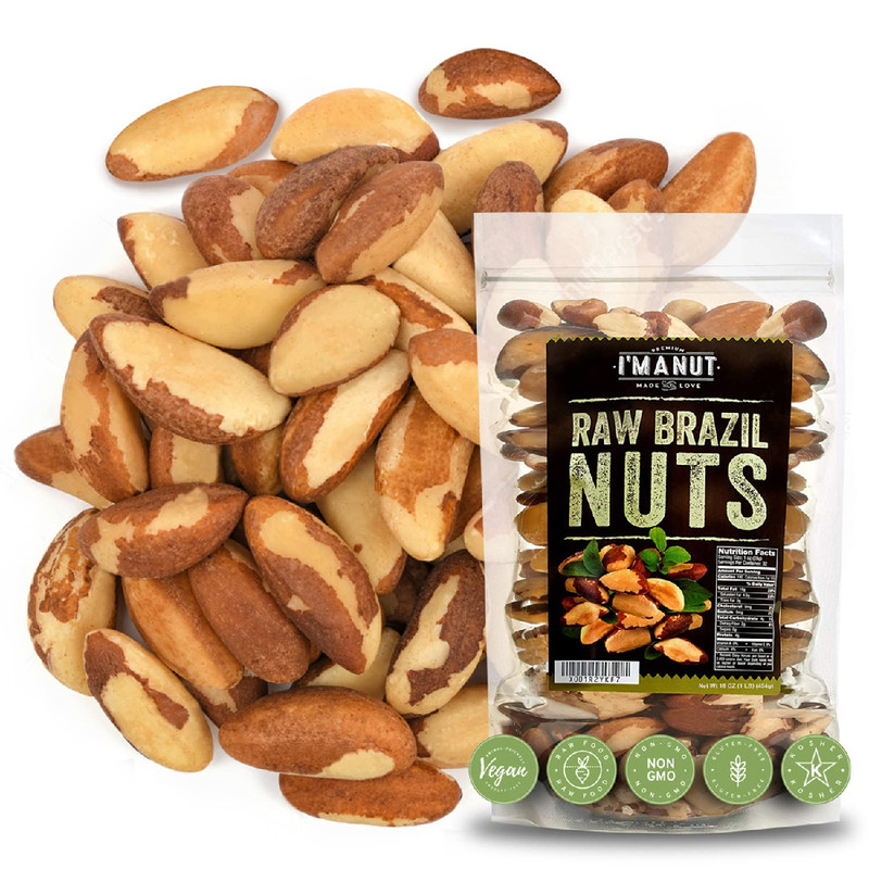 I'M A Nut Premium Wild Harvested Raw Brazil Nuts 1 Lb 16Oz High Selenium Batch