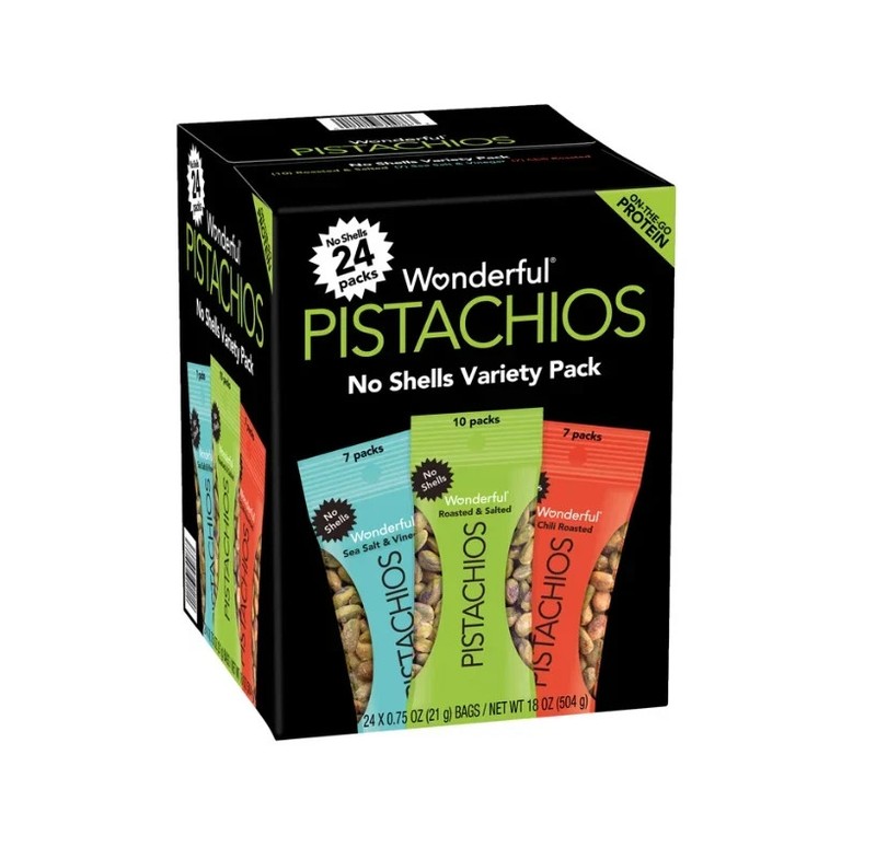 Wonderful Pistachios No Shell Variety Pack 24 x 0.75 oz Snack Packs