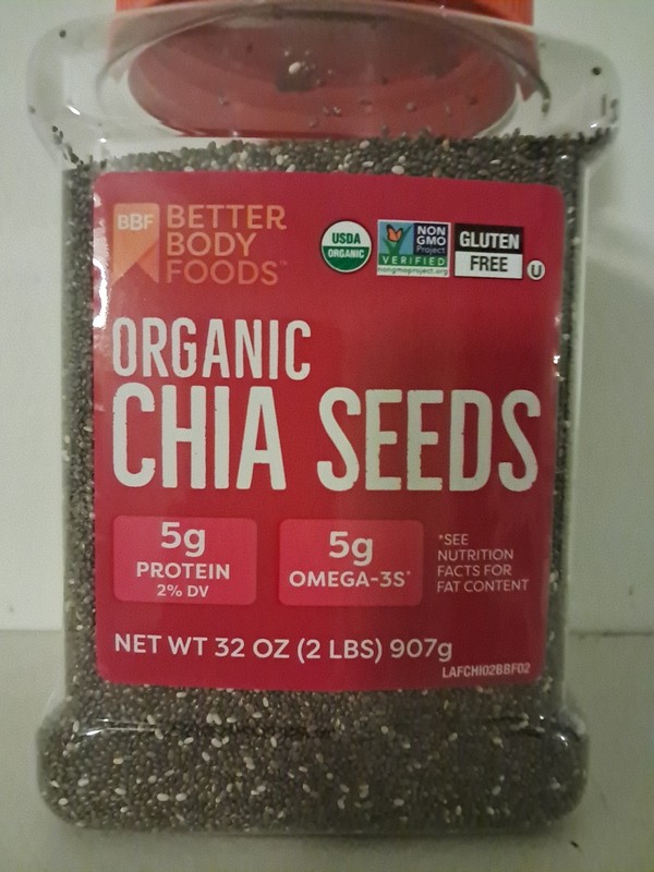 BetterBody Foods Organic Chia Seeds 2 lbs, 32 Oz, with Omega-3, Non-GMO, Gluten