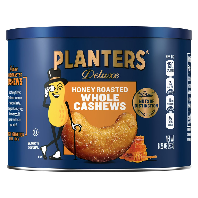 PLANTERS Deluxe Honey Roasted Whole Cashews 8.25 oz – Sweet & Salty Snack gallery