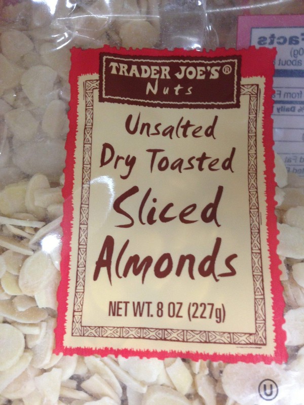 Trader Joe’s Unsalted Dry Toasted Sliced Almonds 8 Ounce Bag Blanched