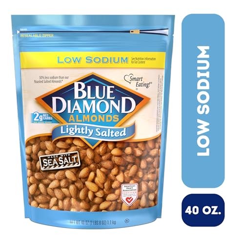 Blue Diamond Almonds Low Sodium Lightly Salted Snack Nuts, 40 Oz Resea gallery
