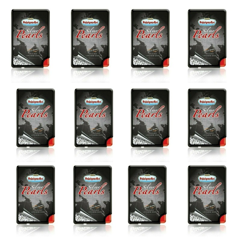Rajnigandha Mouth Freshener Silver Pearls Flavored Cardamom Seed 5.75g Set Of 12