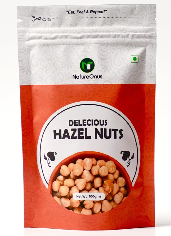 Natureonus Hazelnuts 100g | Raw Dehulled Premium Nuts | Healthy & Tasty Snack