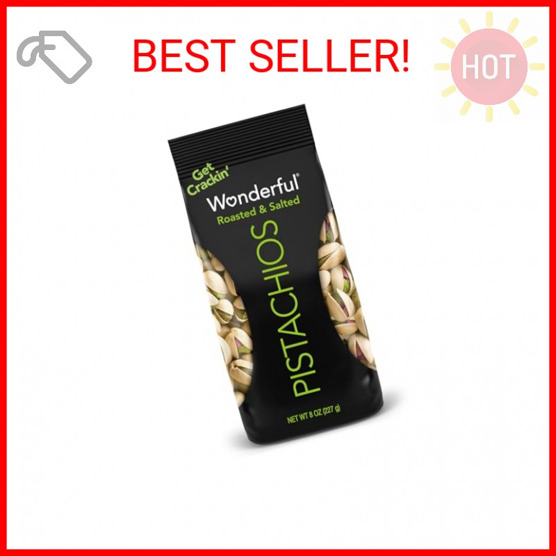 Wonderful Pistachios In Shell, Roasted and Salted Nuts, 8 Ounce Bag, Healthy Sna gallery