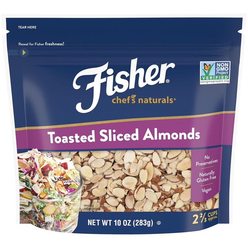 Naturals Unsalted Toasted Sliced Almonds 10 Oz Resealable Bag, Raw Nuts