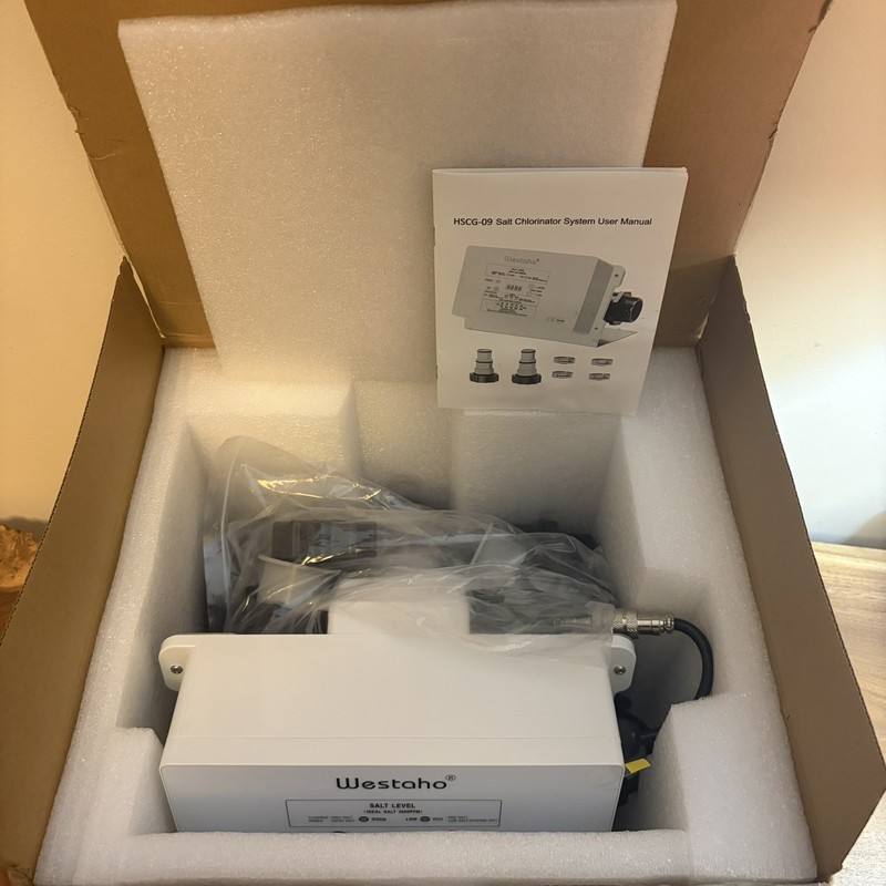 Westaho Saltwater Pool System Salt Chlorine Generator w/ Titanium Cell IP66