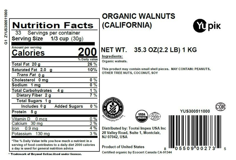 Organic Raw California Walnuts, Halves, 2.2 Lb (35.2 Oz), Kosher, Gluten-Free, N gallery