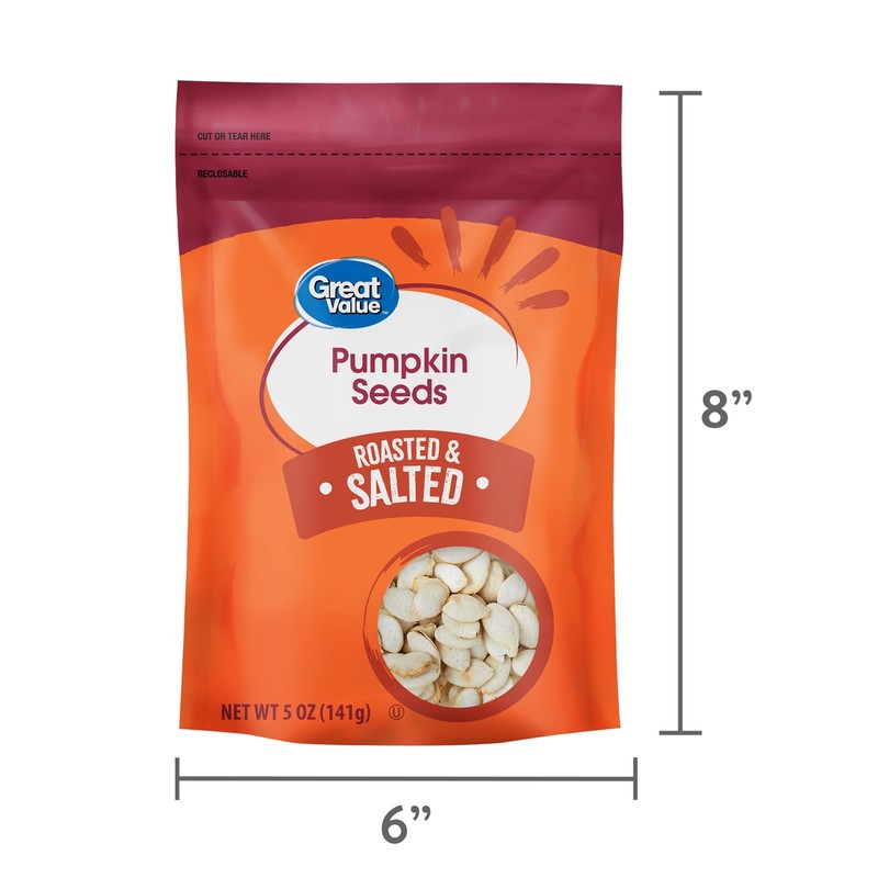 (3 pack) Great Value Roasted & Salted Pumpkin Seeds, 5 oz gallery