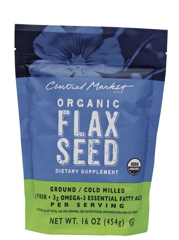Central Market Organic Flax Seed dietary supplement 16 oz. USDA organic